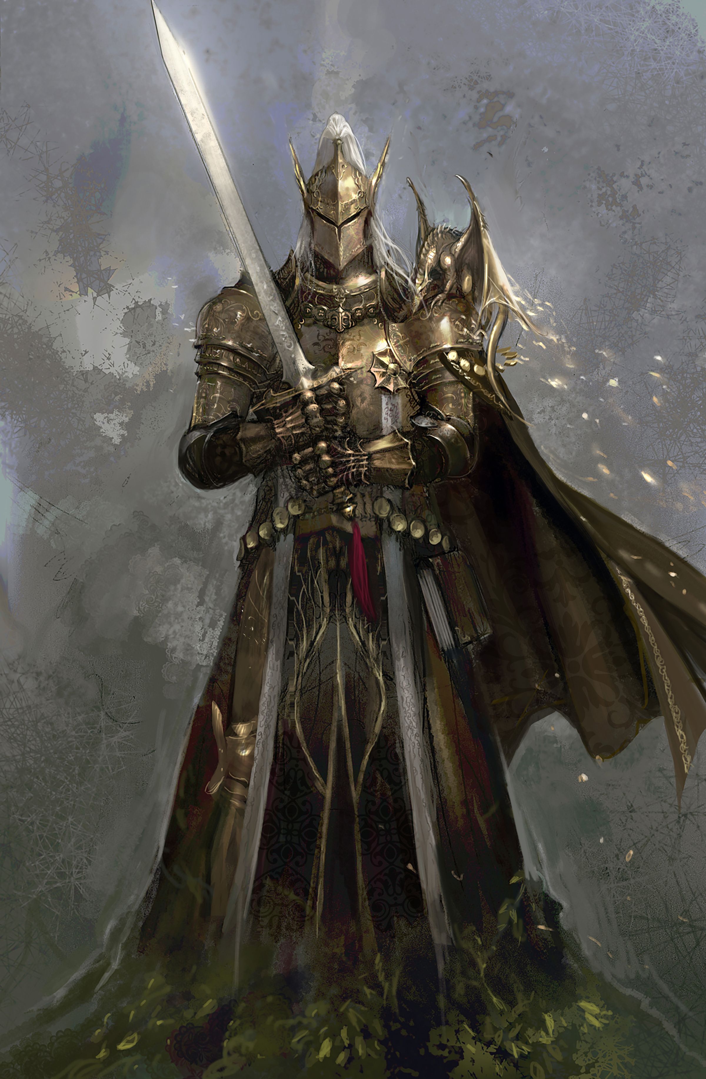 壁纸,绘画,盔甲,黑魂