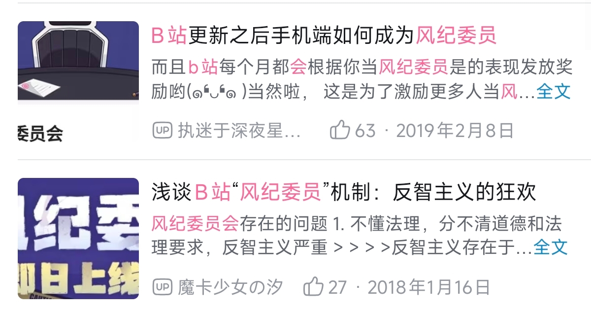 bilibili,b站,风纪委员会,编年史,发展,梳理