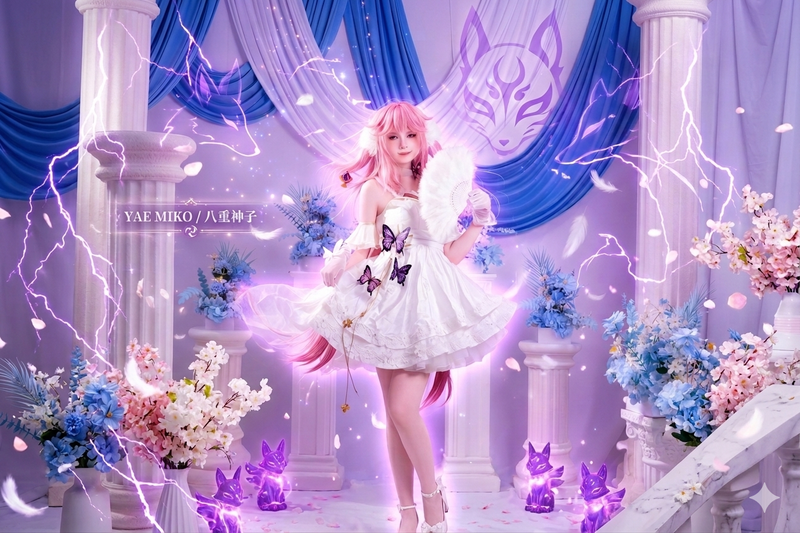 原神COS,八重神子,八重神子COS,花嫁COS