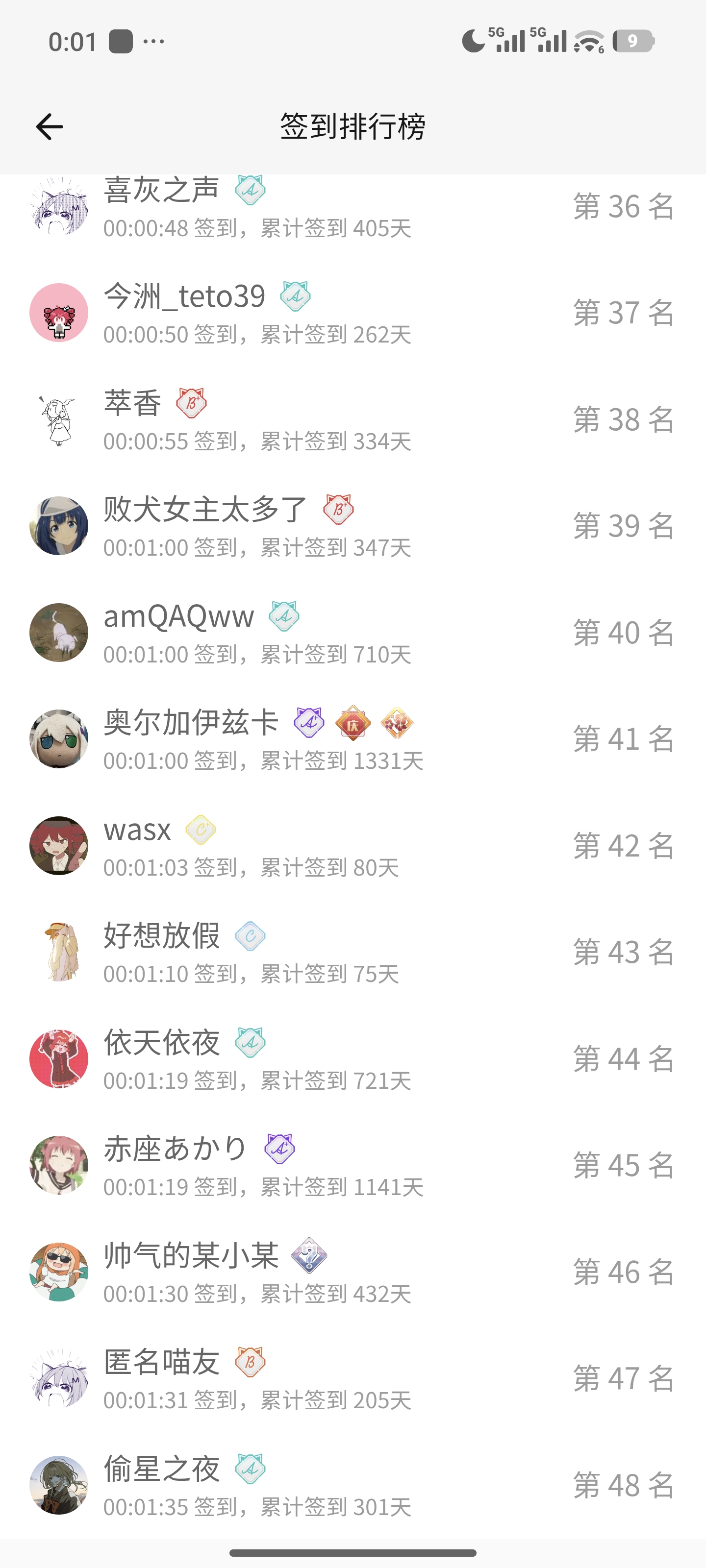 签到,完成,依旧