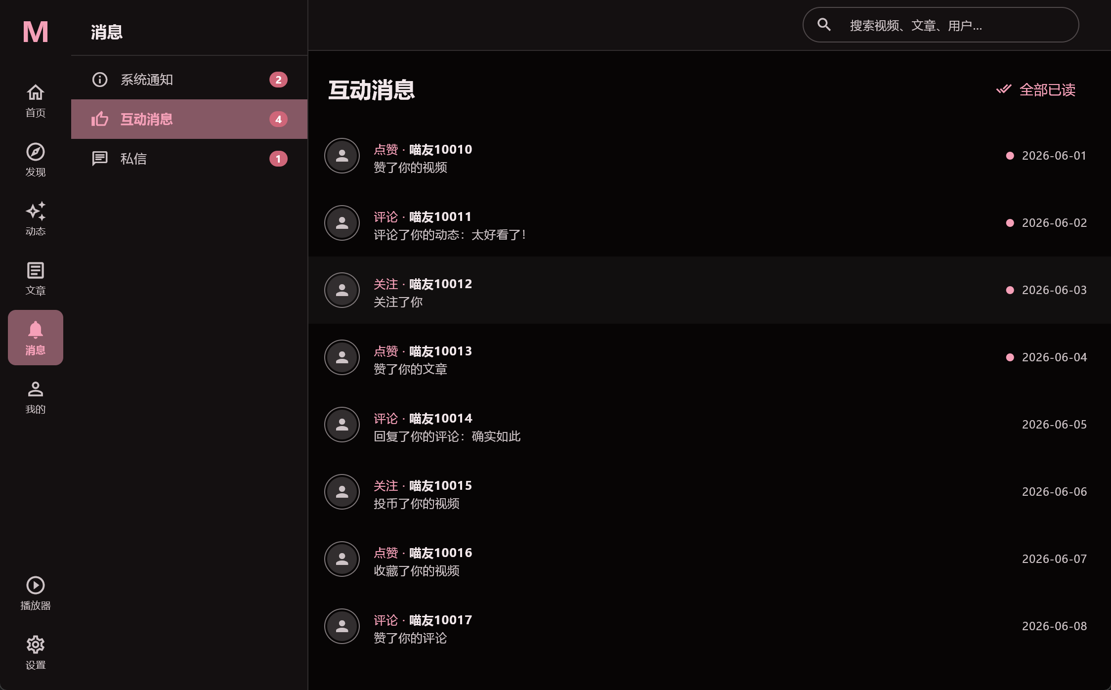 喵御宅,PC端