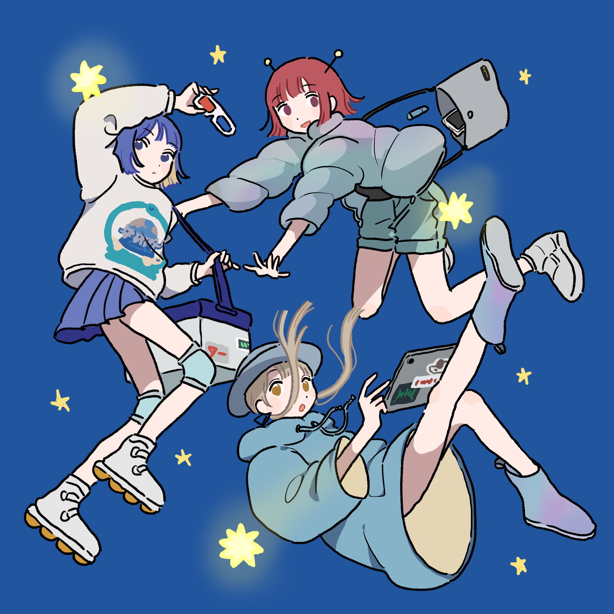 pixiv,二次元,绘画,壁纸,线条,简约,美少女