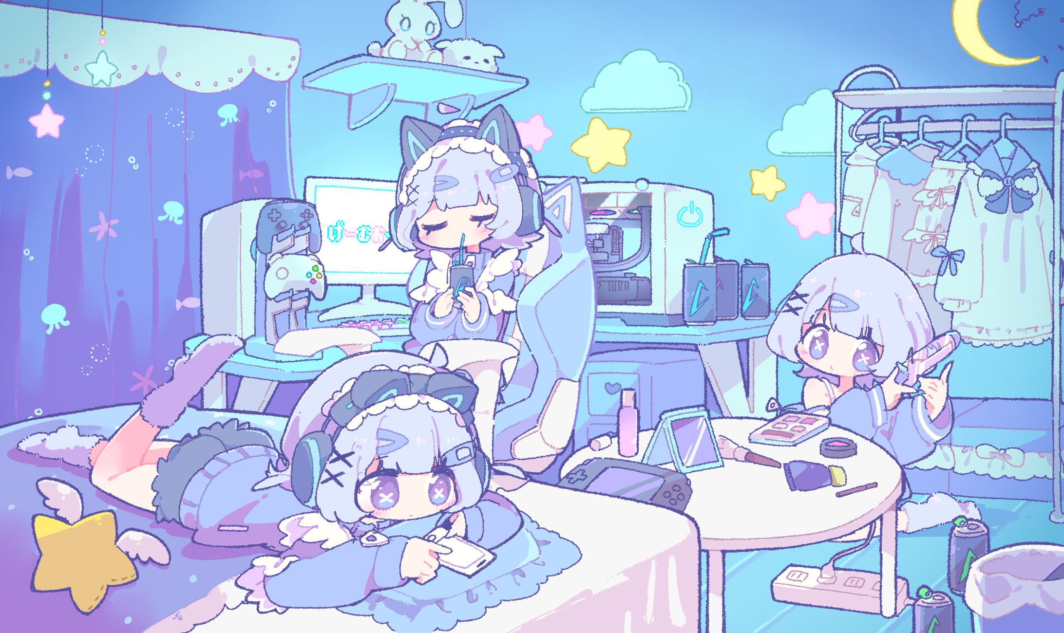 nekomo,ねこも,画师,像素,GIF,萌,可爱,萝莉