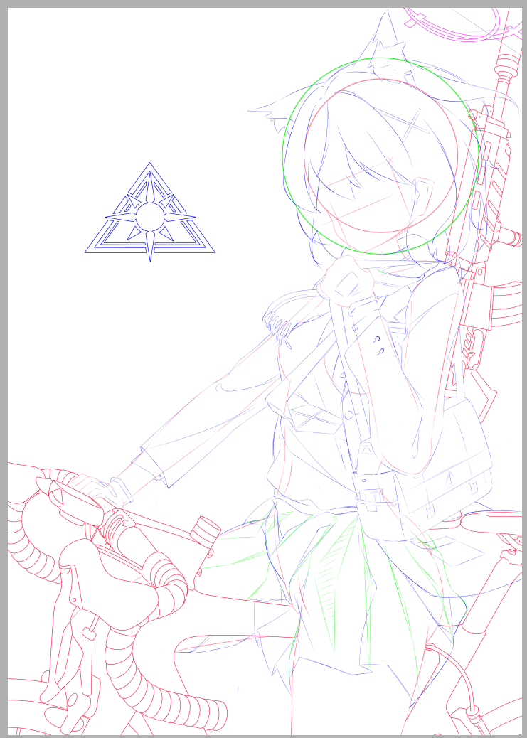 插画,绘画,同人,碧蓝档案,白子