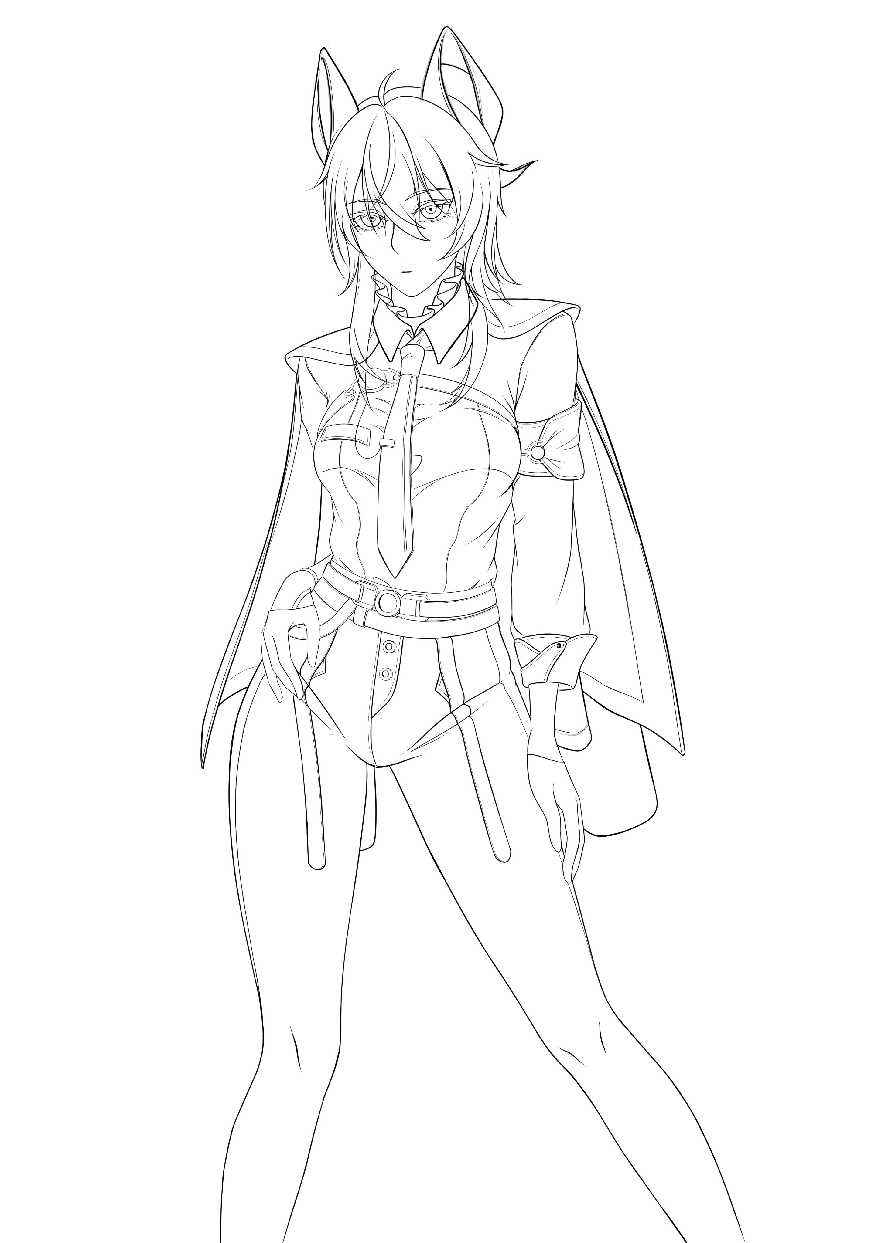 鸣潮,赞妮,绘画,线稿,练习