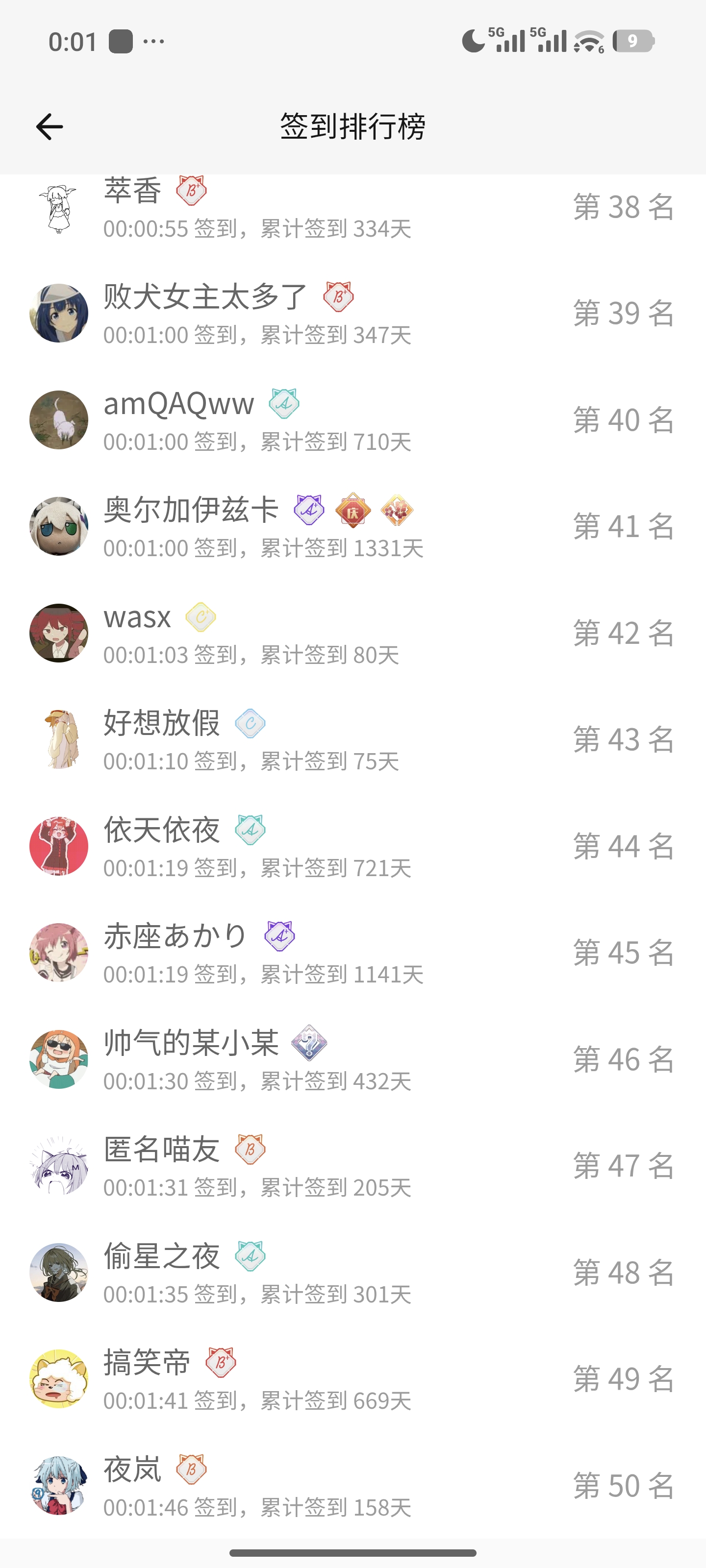 签到,完成,依旧