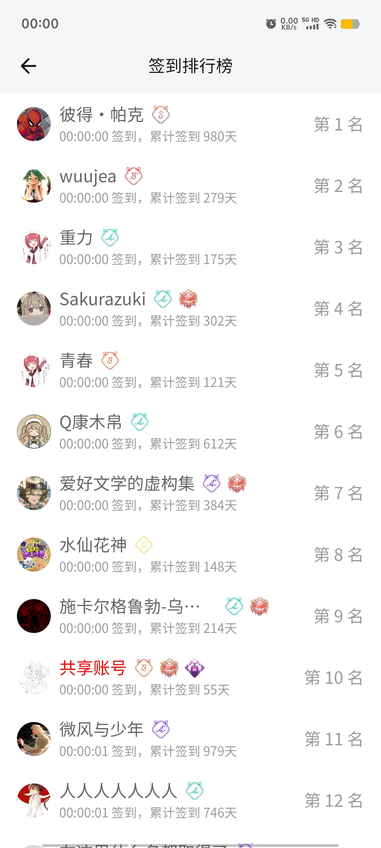 签到,首签,M站签到,明日签到,每日签到,签到排行榜