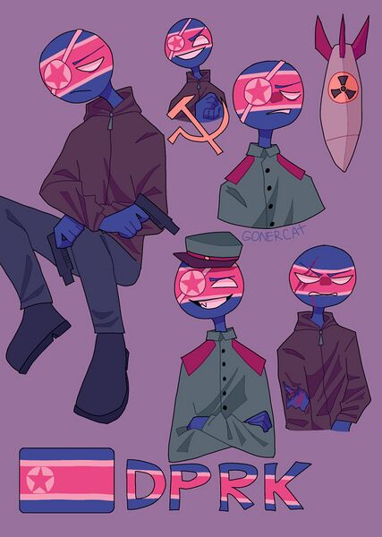 countryhumans,朝鲜,韩国,国拟