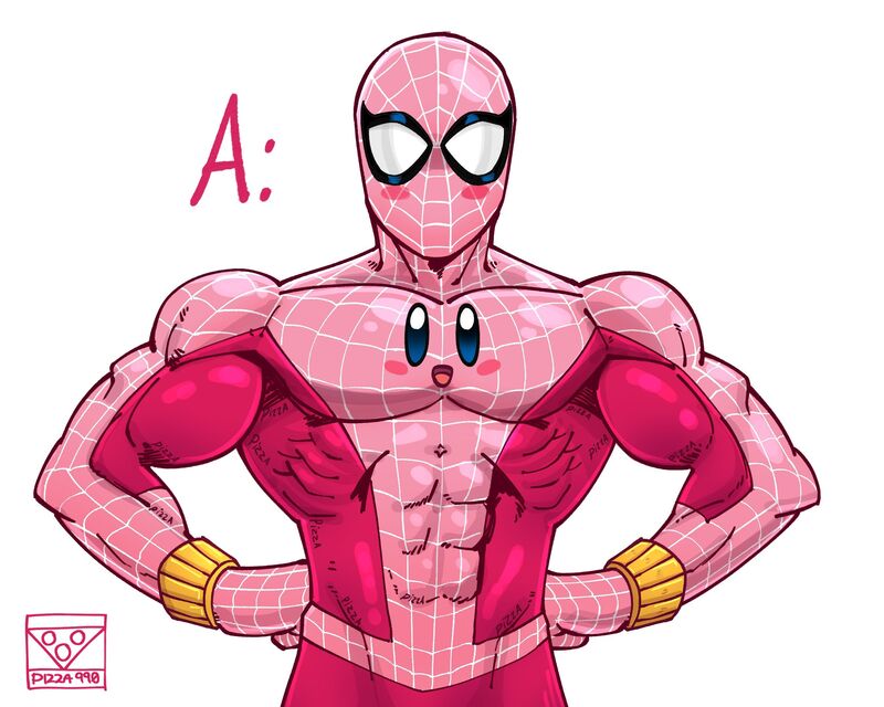 漫威,漫威漫画,蜘蛛侠,星之卡比,卡比,美图,壁纸,绘画,超级英雄,推特