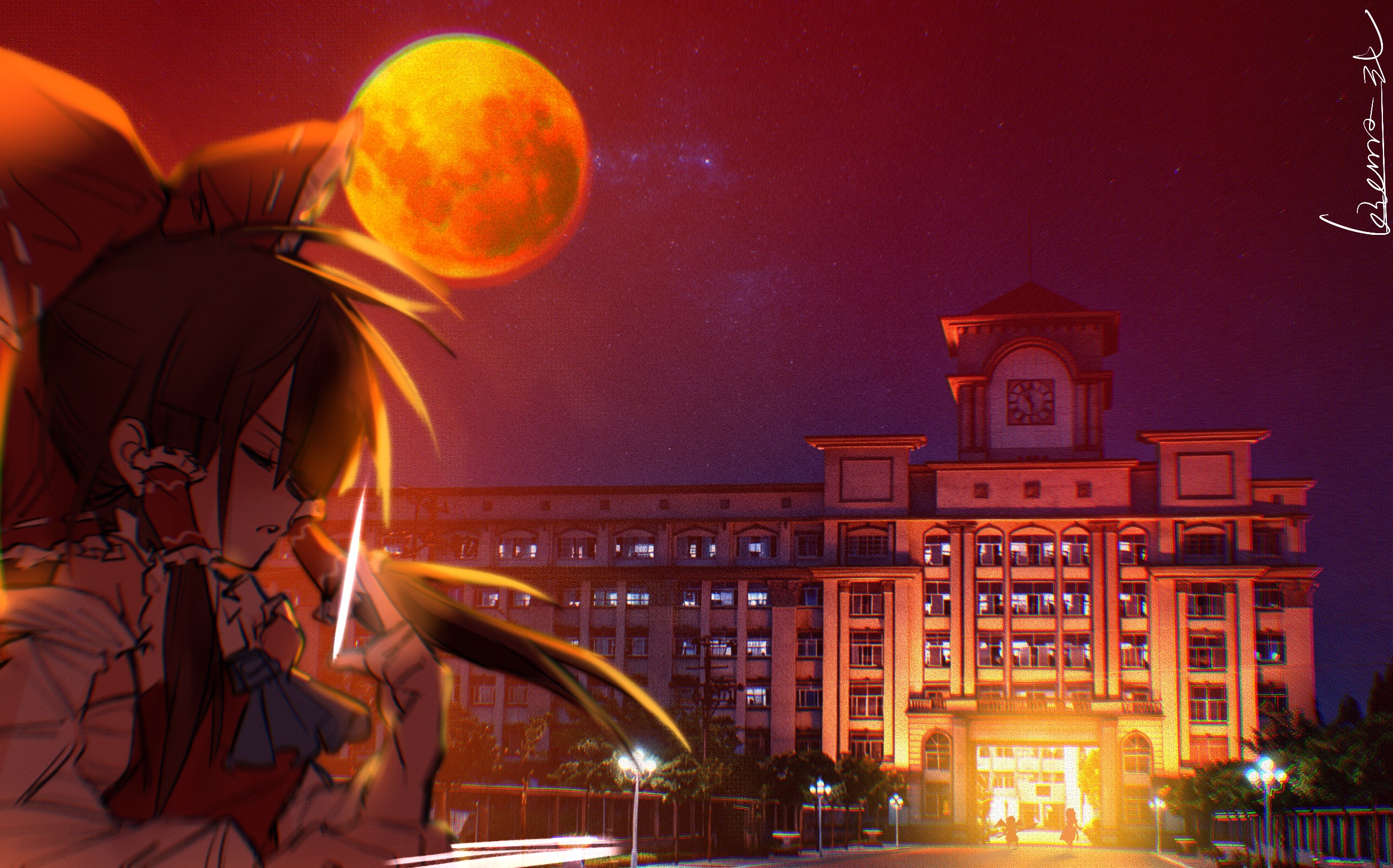 红月-状态刷新,东方project,灵梦,绘画创作,博丽灵梦,红魔馆,蕾米莉亚,十六夜咲夜,板绘