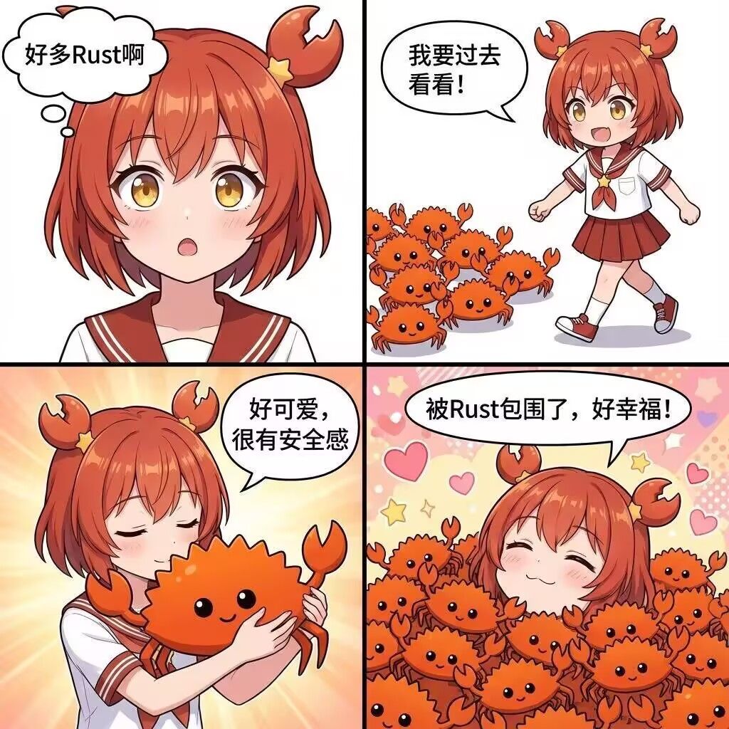 Rust,螃蟹,夹子,表情包,Ferris