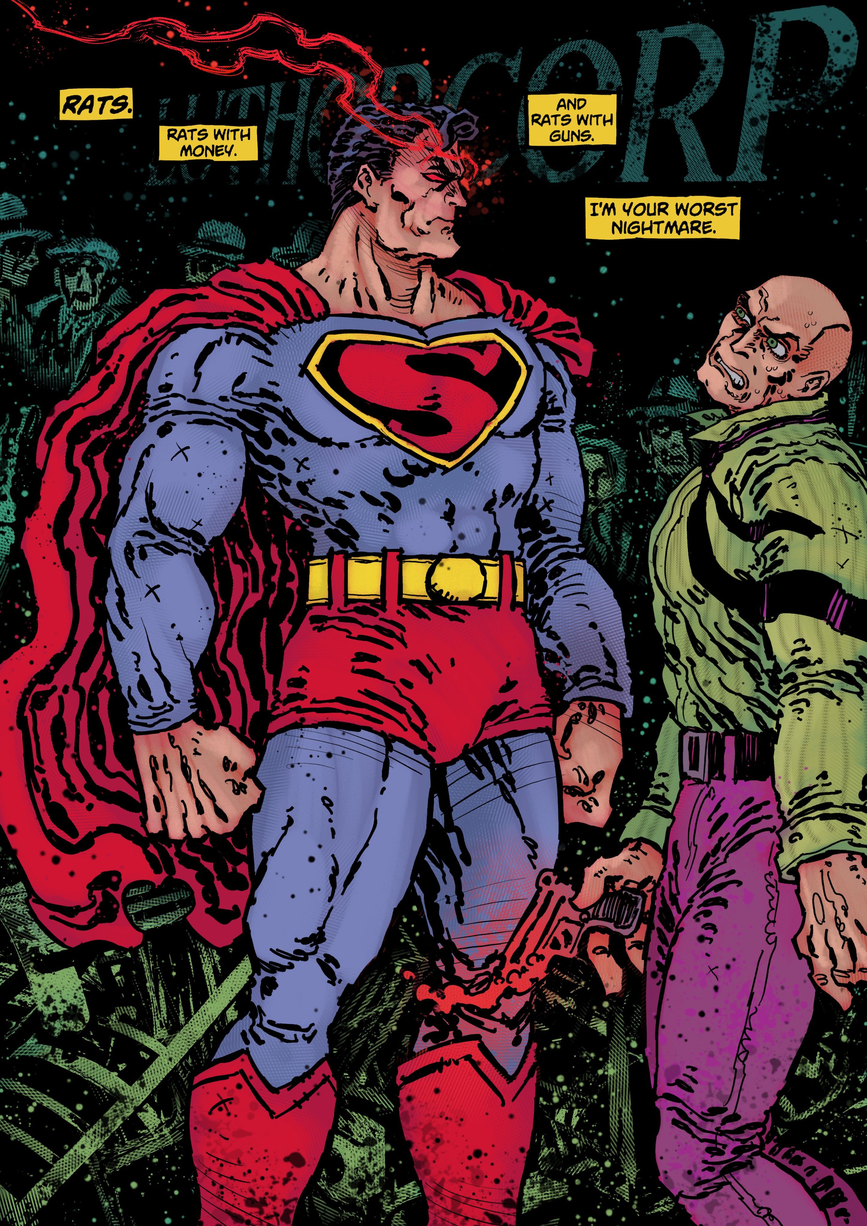 DC,DC漫画,美漫,超级英雄,超人,莱克斯卢瑟,美图,壁纸,绘画,正义联盟