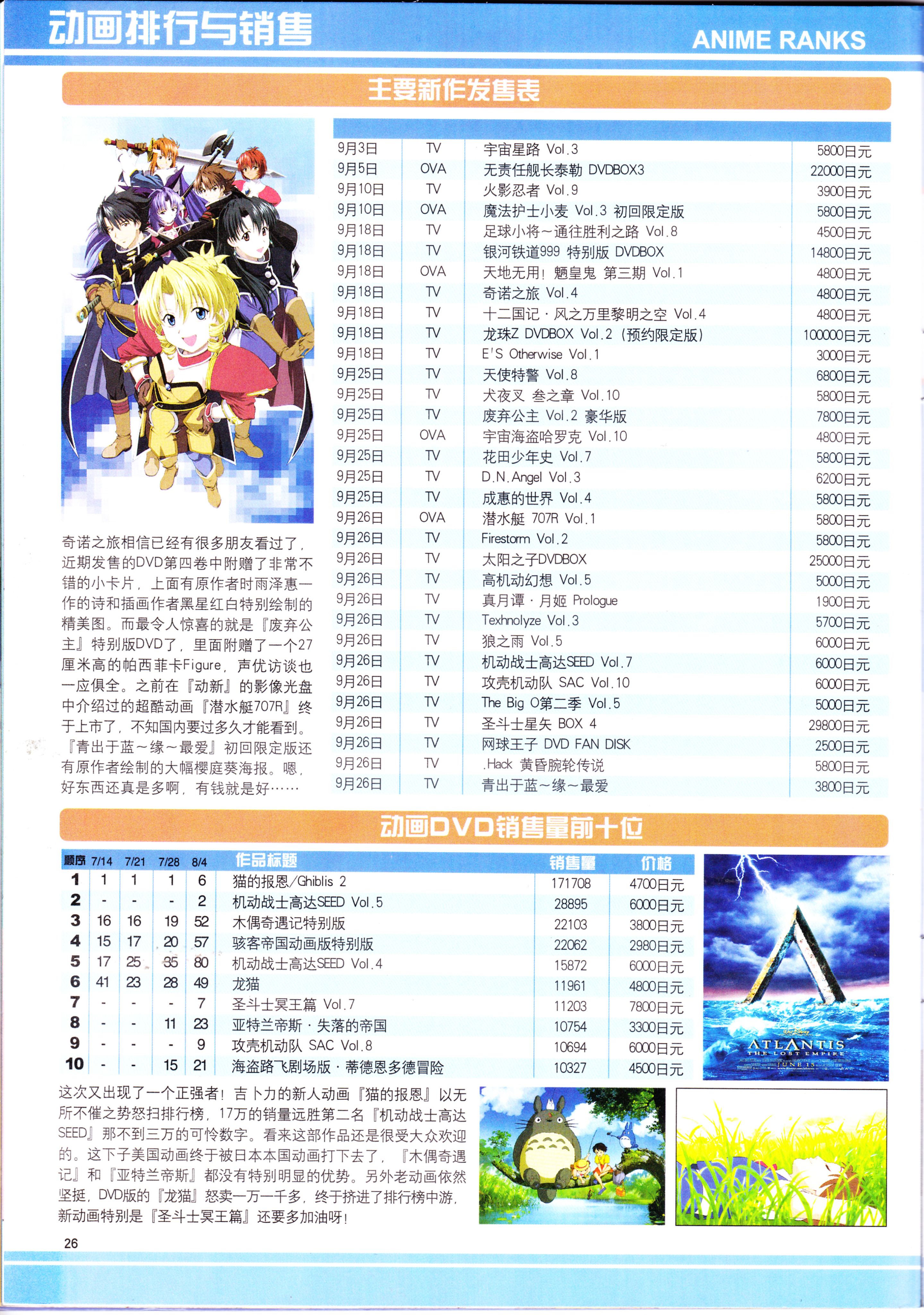 动感新势力,经典老番,动漫杂志,番剧推荐,人形电脑天使心,皇家国教骑士团,网球王子,全金属狂潮