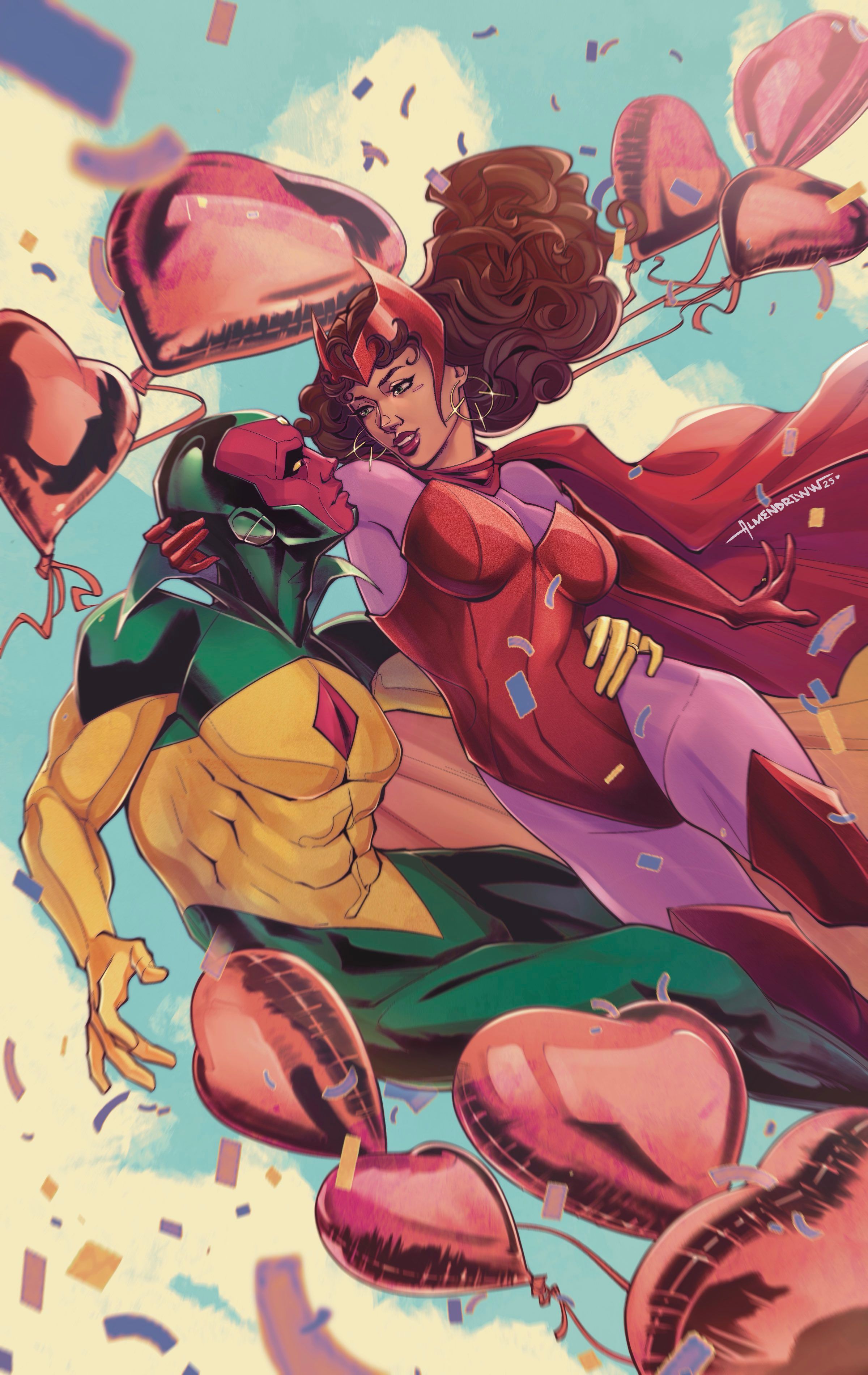 漫威,漫威漫画,美漫,超级英雄,复仇者联盟,幻视,绯红女巫,绘画,美图,壁纸