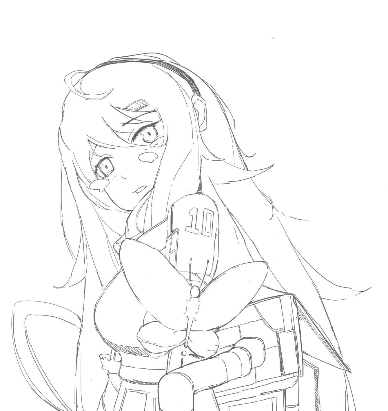 美少女,摸鱼,绘画,头像