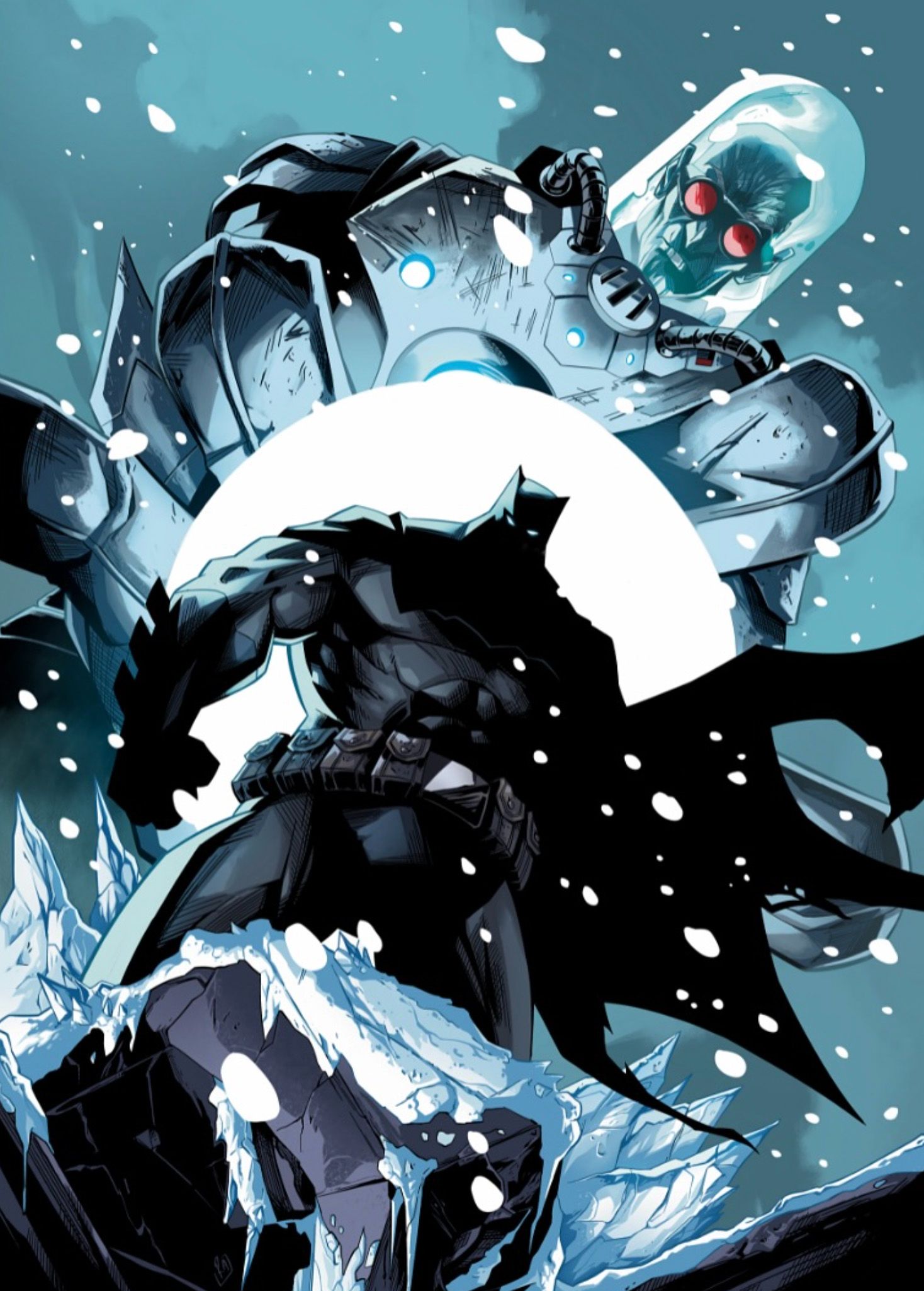 DC,DC漫画,美漫,绘画,超级英雄,蝙蝠侠,急冻先生,美图,壁纸,二次元