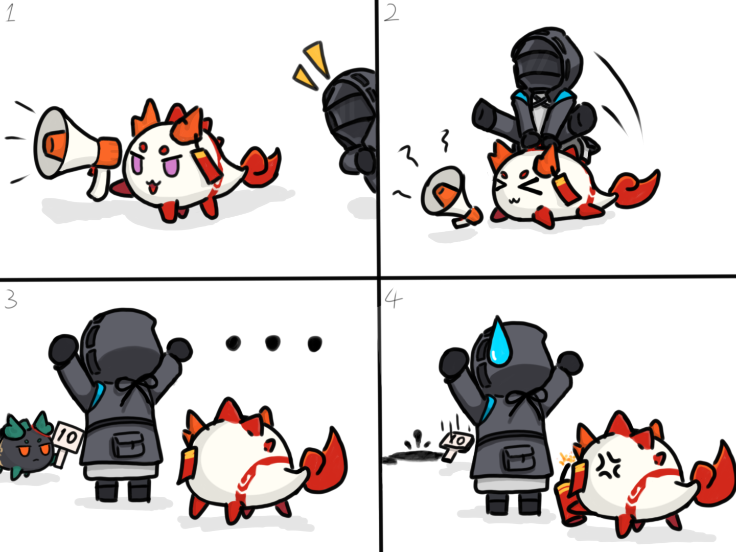 明日方舟,龙泡泡,年,夕,四格漫画,新年