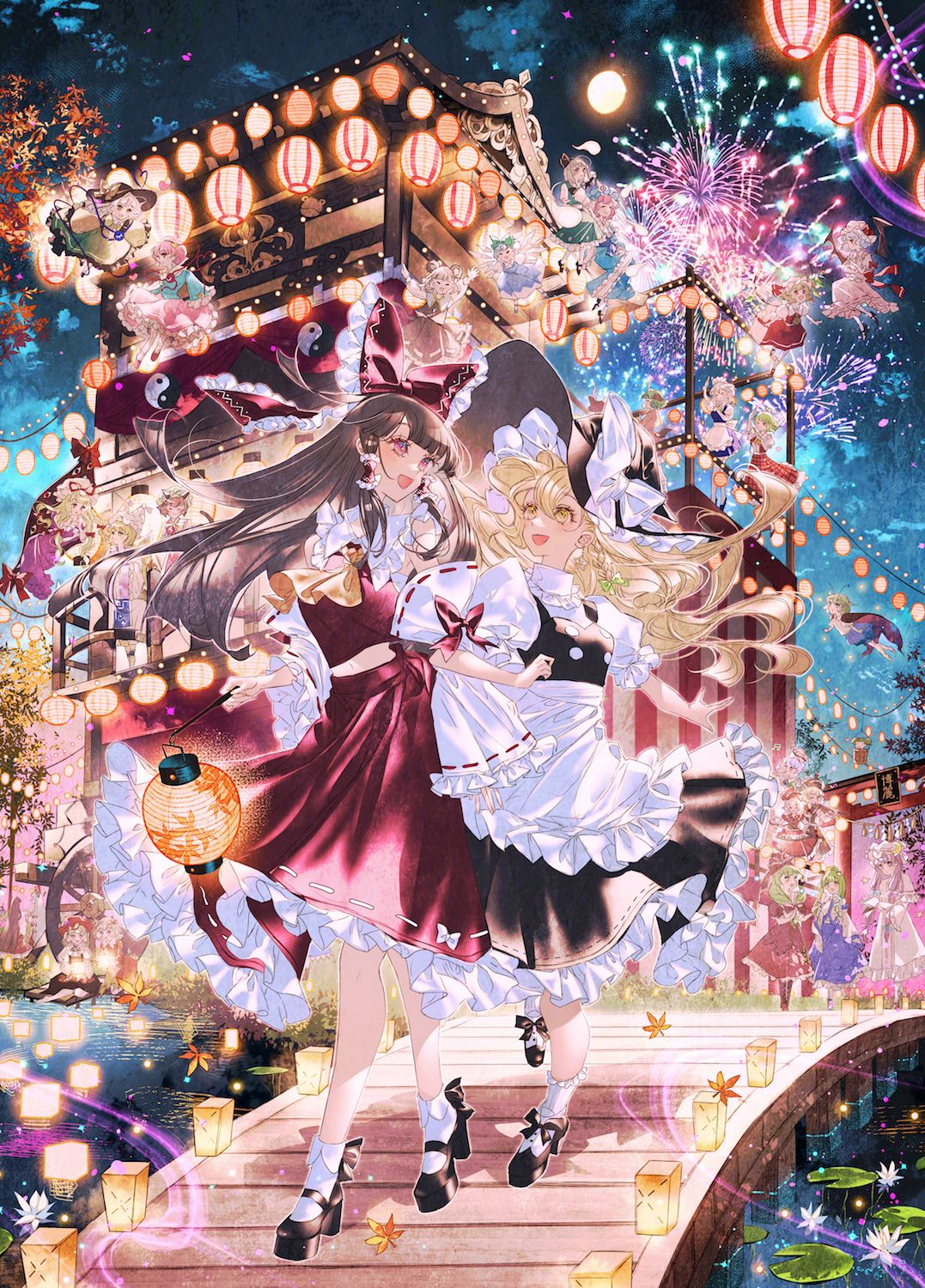 古明地恋,十六夜咲夜,稀神探,射命丸文,二岩猯藏