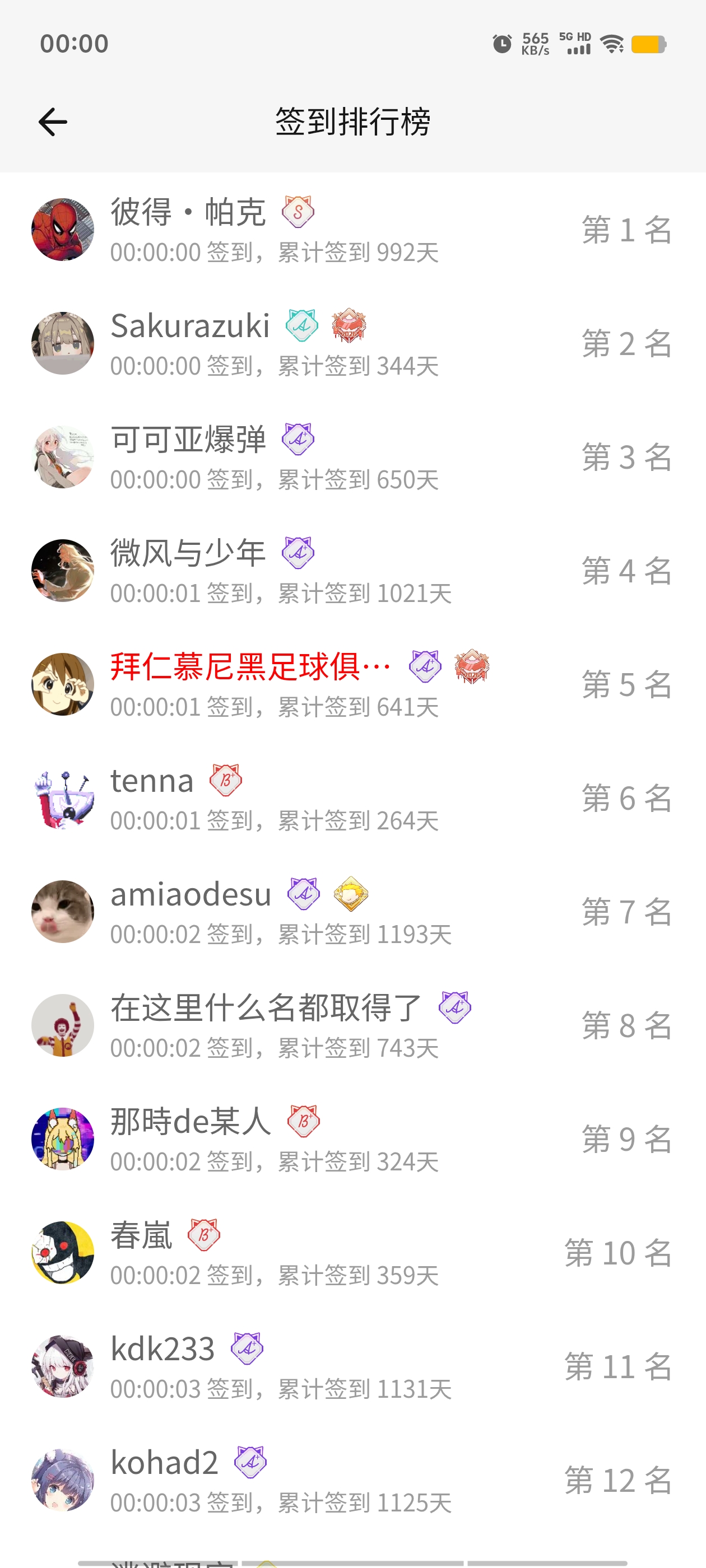 签到,首签,明日签到,每日签到,签到排行榜,随缘签到,M站签到