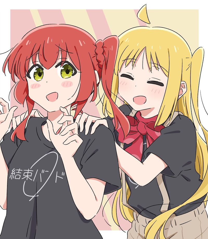 孤独摇滚,结束乐队,后藤一里,山田凉,伊地知虹夏,喜多郁代,美图,绘画,壁纸,插画