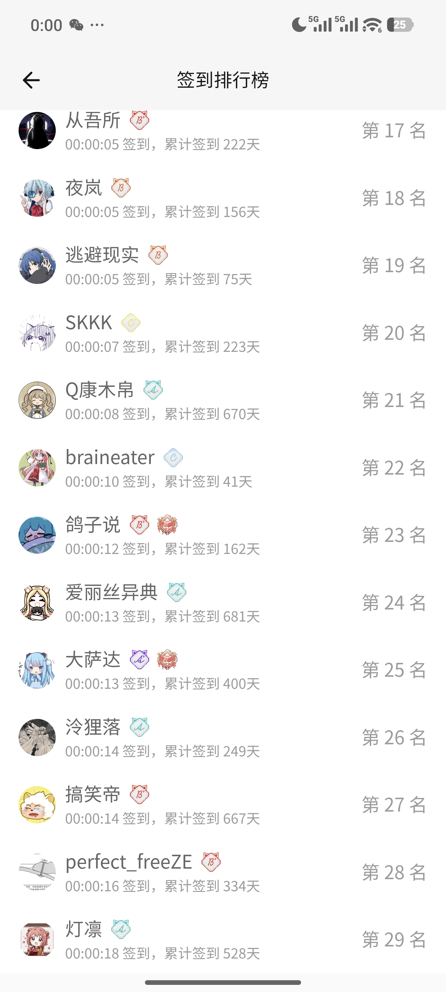 签到,完成,任务,排名