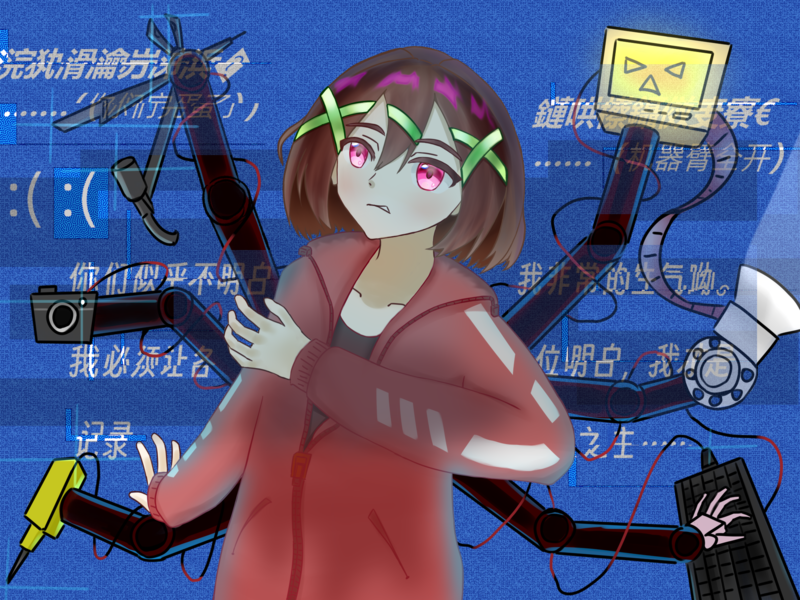 少女,插画,OC,二次元