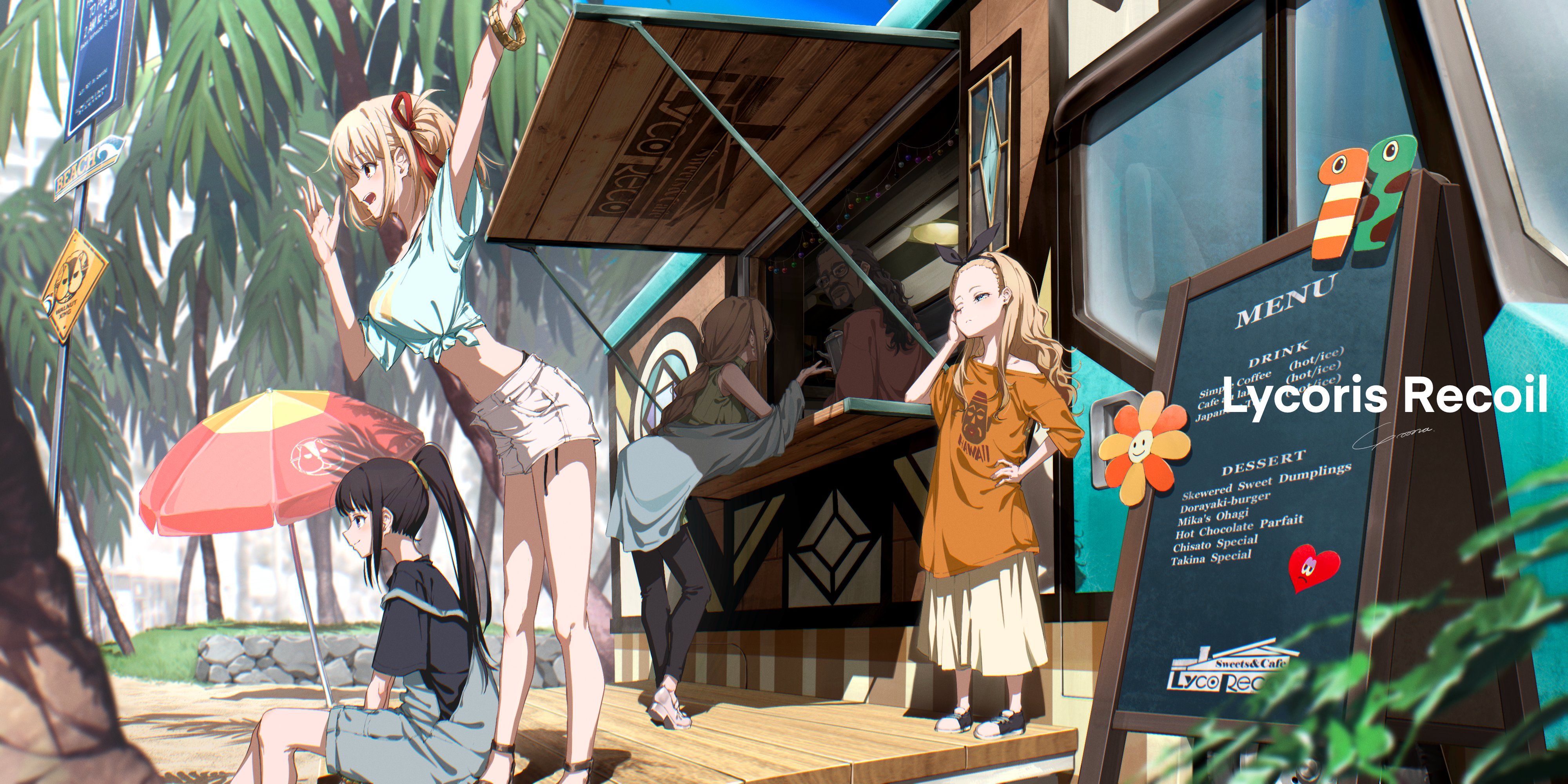 莉可莉丝,LycorisRecoil,锦木千束,井之上泷奈,动漫壁纸,动漫美图,美图,壁纸,绘画,插画,推特