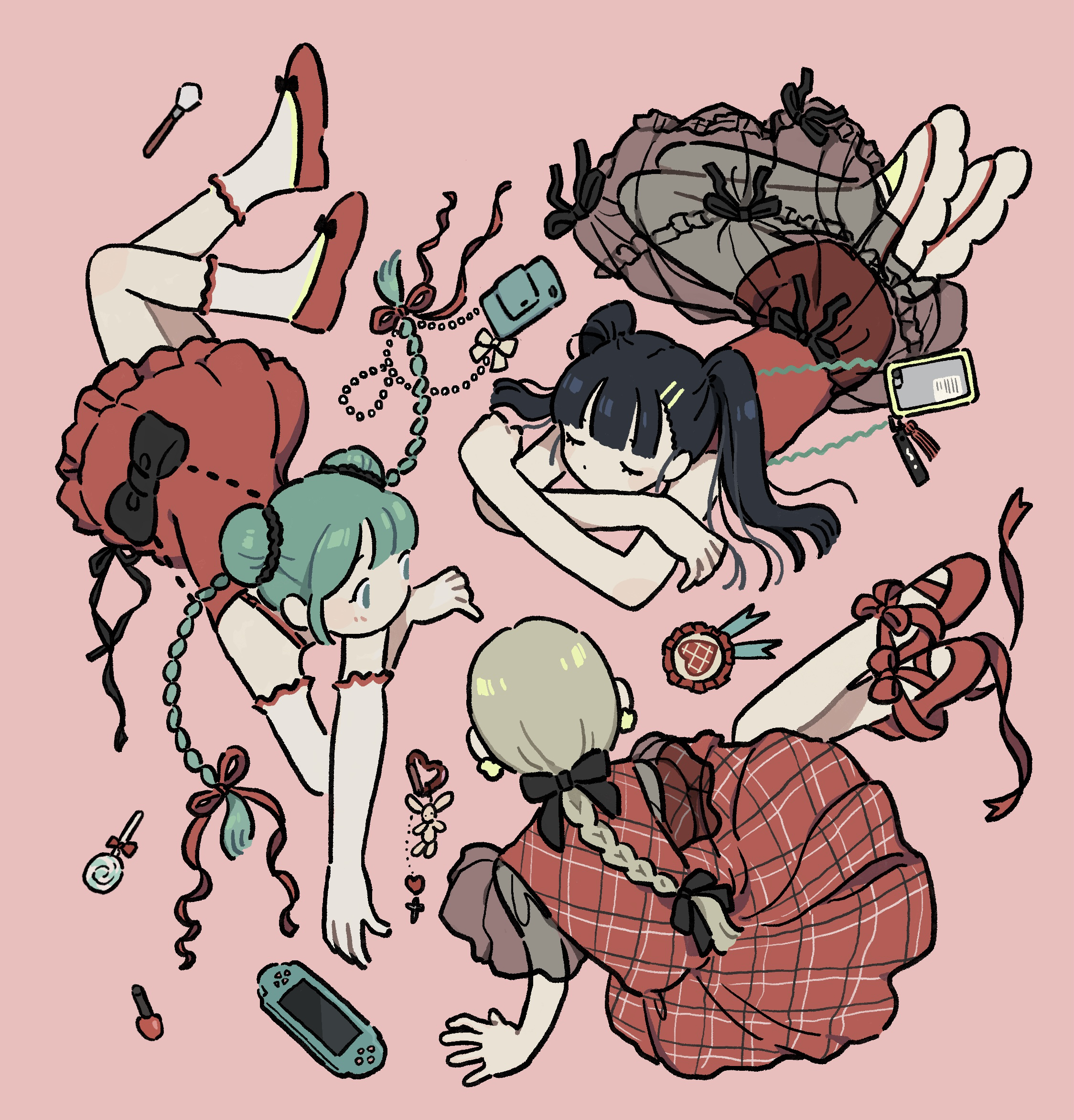 pixiv,二次元,绘画,壁纸,线条,简约,美少女