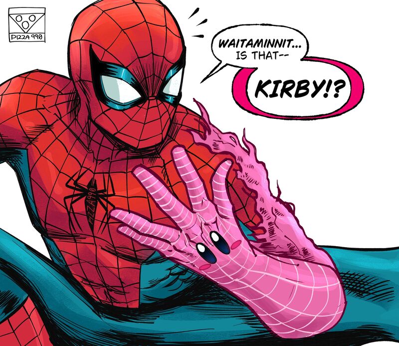 漫威,漫威漫画,蜘蛛侠,星之卡比,卡比,美图,壁纸,绘画,超级英雄,推特