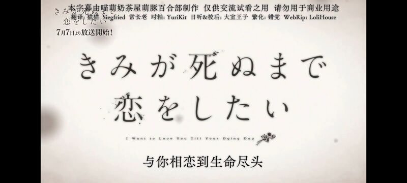 与你相恋到生命尽头,与你相恋到世界尽头,动画,动漫,番剧,百合,二次元,ACG