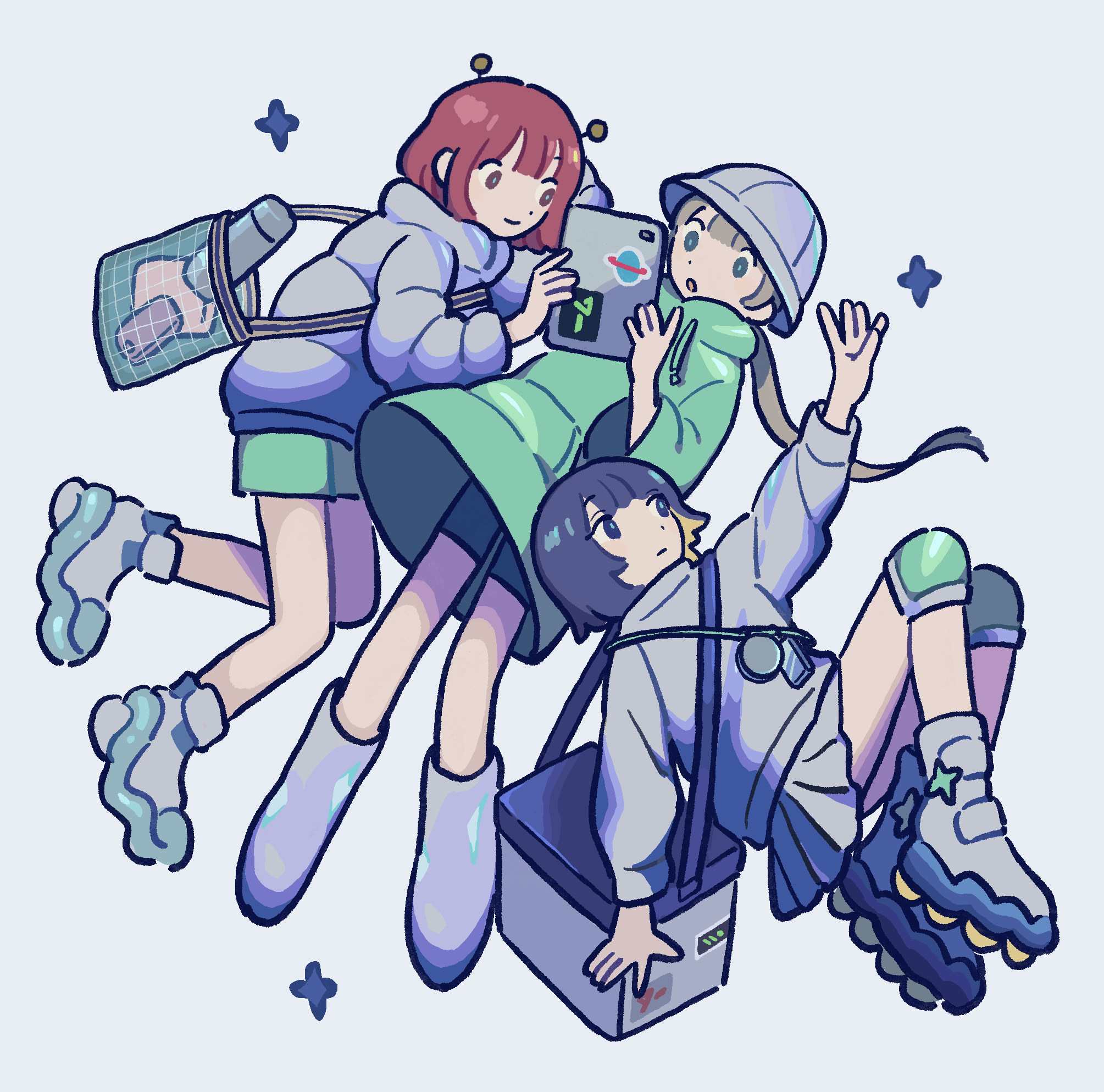 pixiv,二次元,绘画,壁纸,线条,简约,美少女