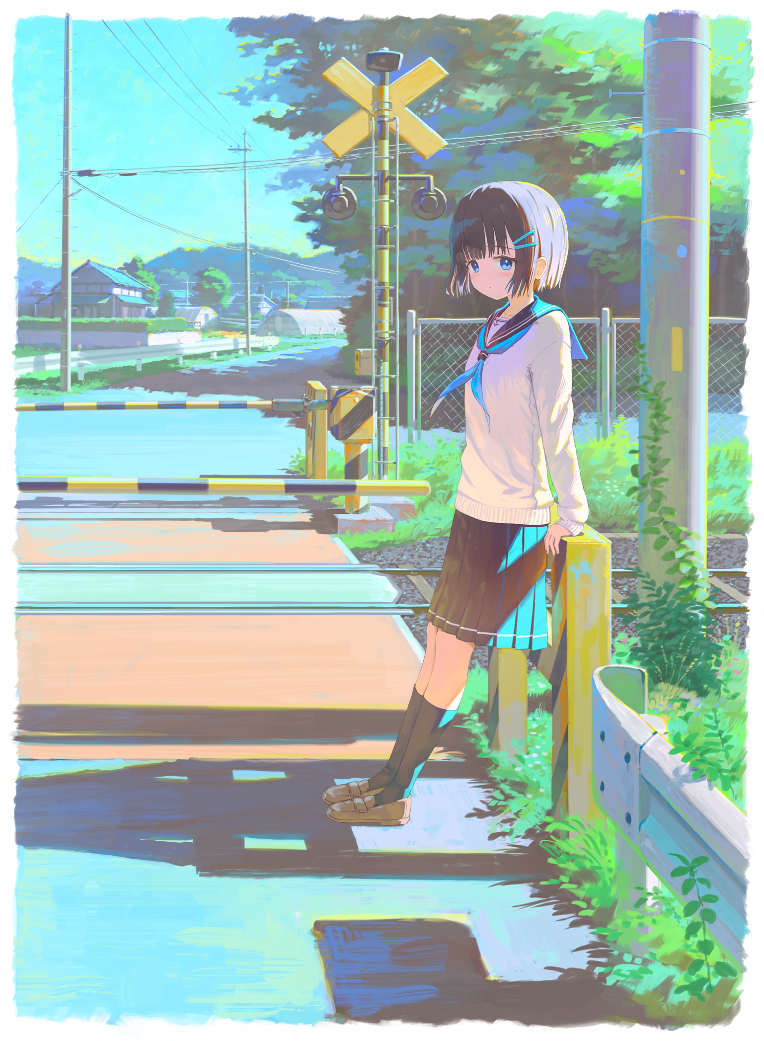 pixiv,二次元,壁纸,绘画,jk少女