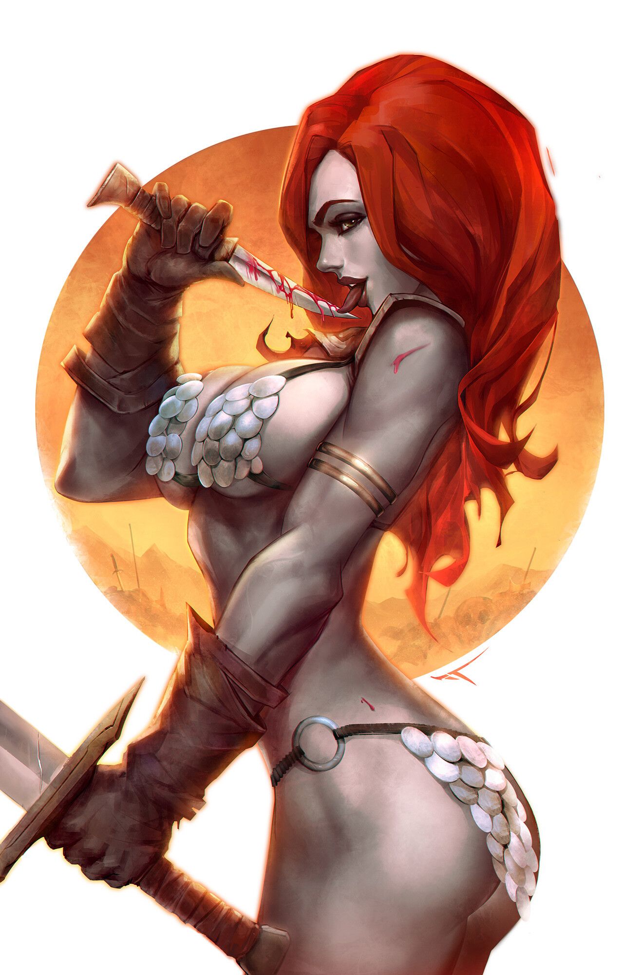 炸药漫画,红发索尼娅,梵蓓娜,女王神剑,吸血姬,超级英雄,美图,壁纸,绘画,插画