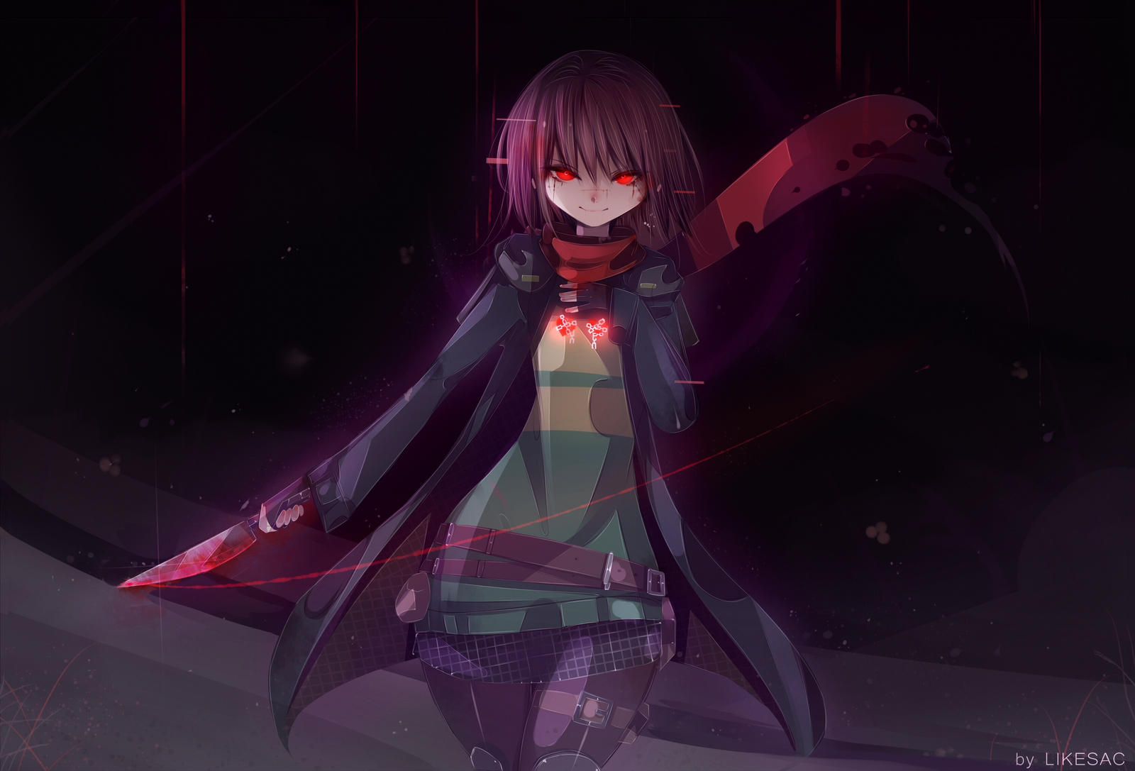 传说之下,UNDERTALE,CHARA,猹,美图,壁纸,绘画,插画,deviantart,画师推荐