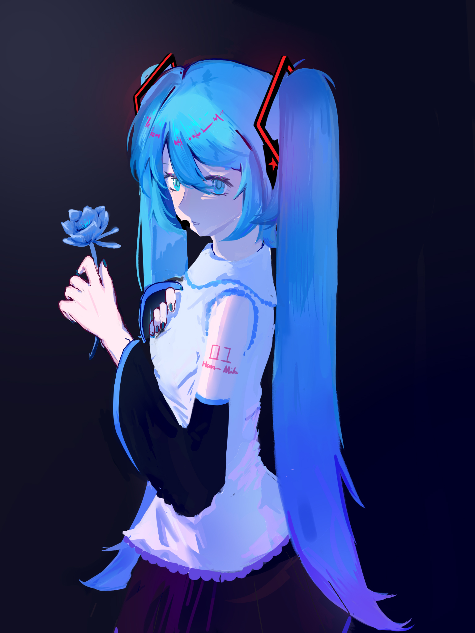 初音未来,绘画,miku,板绘